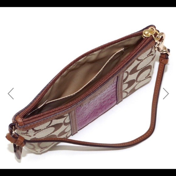 COACH SIG.CANVAS SNAKESKIN MEDIUM WRISTLET F51724 - Picture 5 of 7
